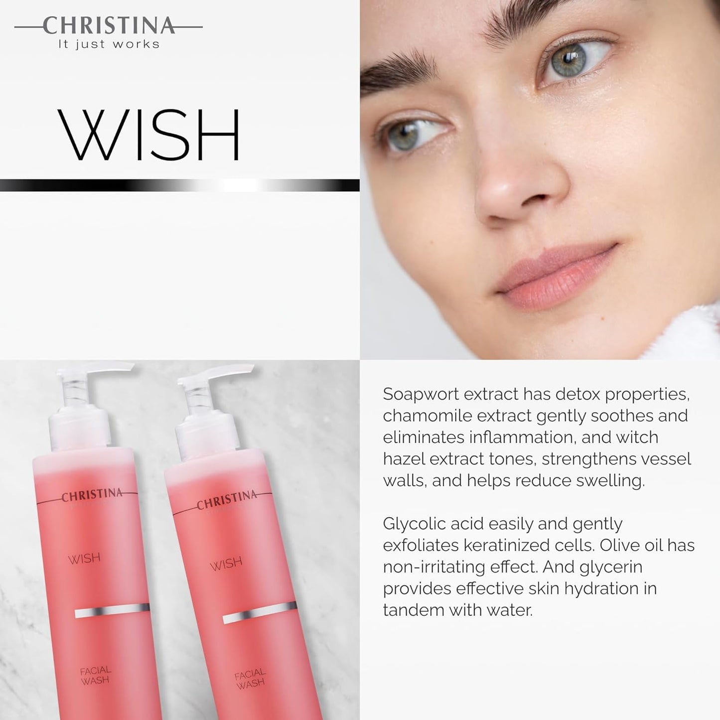 WISH CLEANSER 300ML CHRISTINA SKINCARE