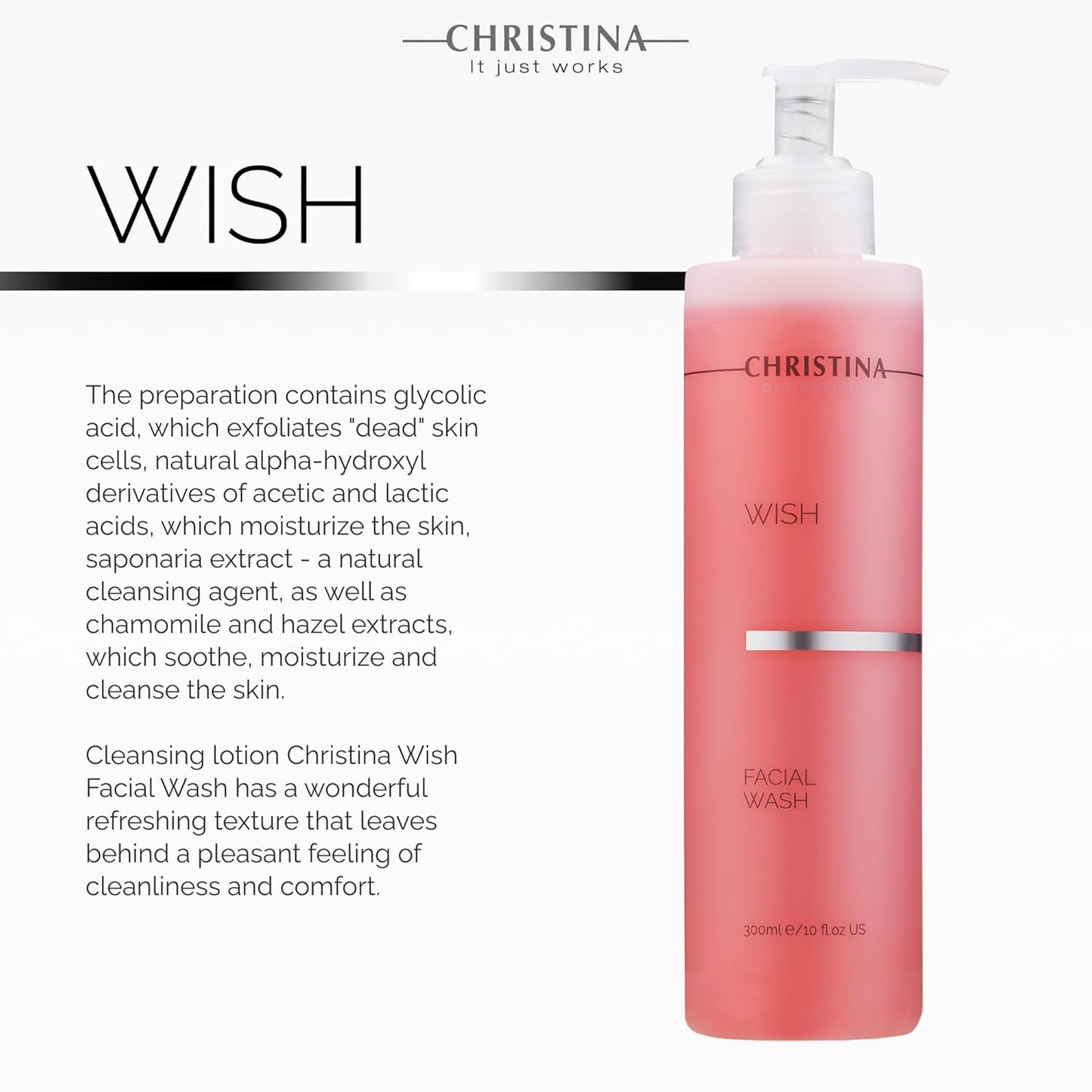 WISH CLEANSER 300ML CHRISTINA SKINCARE